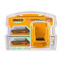 Kit Carregador Bateria Bivolt Com 2 Baterias 2Ah 20V FBCPK1222 Ingco Kit Carregador Bateria Bivolt Com 2 Baterias 2Ah 20V FBCPK1222 Ingco