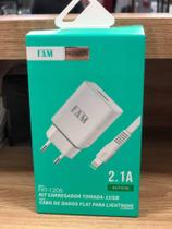 Kit Carregador com fio Lightning 2 entradas - Fam FKT-2255