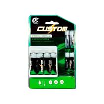 Kit Carregador Com Pilhas Custom CSCU-08 4x AA HR6 + 4x AAA HR03 1,2V NI-MH (Micro USB) Kit Carregador Com Pilhas Custom CSCU-08 4x AA HR6 + 4x AAA HR03 1,2V NI-MH (Micro USB)