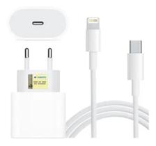 Kit Carregador Compativel Iphone Ios Cabo Lightning 1m + Fonte Tipo-c 25w Turbo