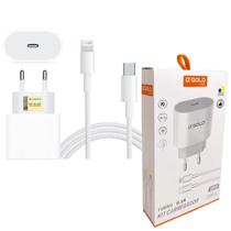 Kit Carregador Completo Fonte Cabo Turbo 30W Tipo C Lightning Compatível Com Iphone Homologado Anatel
