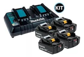 Kit Carregador DC18RD 220V com 4 Baterias BL1850B Makita Kit Carregador DC18RD 220V com 4 Baterias BL1850B Makita