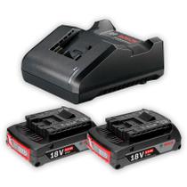 Kit Carregador De Bateria Bivolt + 2 Baterias 2ah 18v Bosch