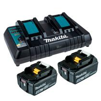 Kit Carregador de Bateria Duplo DC18RD e 2 Baterias 5.0Ah BL1850B Makita