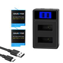 Kit Carregador de Bateria Recarregável Compatível com GoPro Hero 8/7/6/5 Black com 2 Baterias e Carregador USB de Canal Duplo Kit Carregador de Bateria Recarregável Compatível com GoPro Hero 8/7/6/5 Black com 2 Baterias e Carregador USB de Canal Duplo
