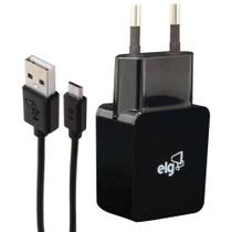 Kit Carregador de Parede com Cabo ELG KT510WC Preto