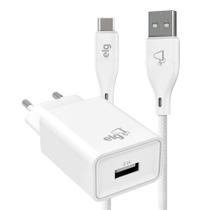 Kit Carregador de Parede Universal, com Cabo USB Tipo-C de 1 Metro, Carga Rápida 2.4A, Branco, KTC10WC, ELG Kit Carregador de Parede Universal, com Cabo USB Tipo-C de 1 Metro, Carga Rápida 2.4A, Branco, KTC10WC, ELG