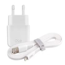 Kit Carregador de Parede USB 1A + Cabo Lightning 2,4A i2GO Branco - i2GO Basic - Compatível com Iphone e Ipad