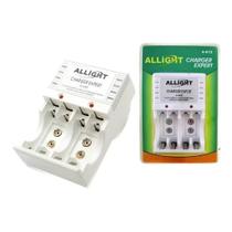 Kit Carregador De Pilhas AA/AAA/Bateria 9v Recarregáveis