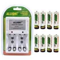 Kit Carregador De Pilhas AA/AAA/Bateria 9v Recarregáveis