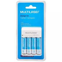 KIT CARREGADOR DE PILHAS AA e AAA COM 4 PILHAS AA RECARREGÁVEIS