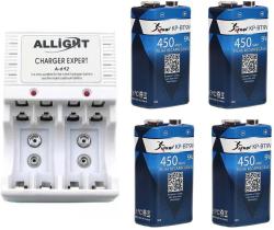 Kit Carregador De Pilhas/Bateria + 4 Baterias 9V Recarregaveis Kit Carregador De Pilhas/Bateria + 4 Baterias 9V Recarregaveis