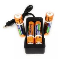 Kit Carregador Duplo + 4 unidades Baterias De Litio 18650 3.7v 12800mah Para Farol E Lanterna Kit Carregador Duplo + 4 unidades Baterias De Litio 18650 3.7v 12800mah Para Farol E Lanterna