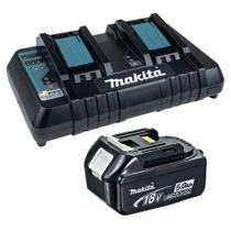 Kit Carregador Duplo DC18RD 127V + 1 Bateria 18V 5Ah - MAKITA Kit Carregador Duplo DC18RD 127V + 1 Bateria 18V 5Ah - MAKITA