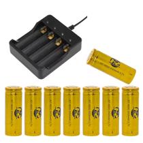 Kit Carregador Duplo De 4 Slot Bateria 14500 Mais 8 Bateria 18650, 14500, 16340, 10400, 16650, 14650, 21700, 18350, 1850