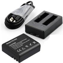 Kit Carregador Duplo Eken H9r + 01 Bateria Extra Original PG1050 Li-Ion 3.7 v 1050mAh P/ Câmera Sjcam H9RS S60 M10