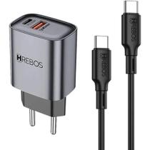 kiT Carregador Fonte Turbo 20W Neo Charge Duplo USB C e USB -C Modelo HS-232C Cor preto kiT Carregador Fonte Turbo 20W Neo Charge Duplo USB C e USB -C Modelo HS-232C Cor preto
