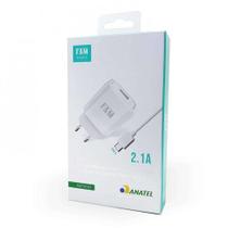 Kit Carregador Homologado 2.1A Usb Cabo Tipo C FKT-110C - FAM Kit Carregador Homologado 2.1A Usb Cabo Tipo C FKT-110C - FAM