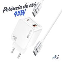 Kit Carregador Hrebos Tempus Charge 45W Turbo USBC USBA Fast Charge PD Premium Cabo Tipo C Kit Carregador Hrebos Tempus Charge 45W Turbo USBC USBA Fast Charge PD Premium Cabo Tipo C