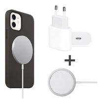 Kit Carregador Magnético Sem Fio + Carregador USB-C 20W Compatível Iphone 12 e 13 Mag-Safe