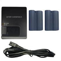 Kit Carregador MH25 com 2 Baterias ENEL15a para Nikon Compatível Câmeras D500, D750, D850, Z5, Z6, Z7