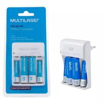 Kit carregador multi bivolt + 4 pilhas recarregáveis aa+aaa