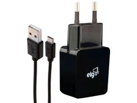 Kit Carregador Parede ElgUniversal 1-Saida Usb + Cabo Micro