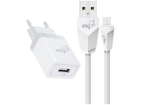 Kit Carregador Parede Usb ELG Cabo Usb Tipoc Ktc10wc