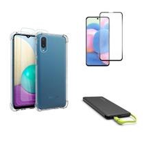 Kit Carregador Portátil 10.000mAH Galaxy A02 + Capa + Película De Vidro 3D