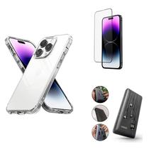 Kit Carregador Portátil BlueStar 10.000mAH íPhone 13 Pro Max + Capa + Película De Vidro 3D