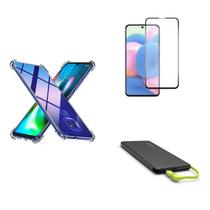 Kit Carregador Portátil Motorola E7 + Capa + Película De Vidro 3D