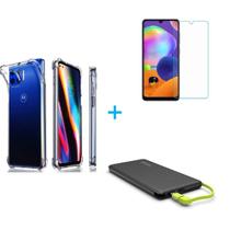 Kit Carregador Portátil Motorola G 5G + Capa + Película De Vidro 3D