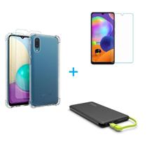 Kit Carregador Portátil Samsung Galaxy A02 + Capa + Película De Vidro 3D
