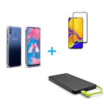 Kit Carregador Portátil Samsung Galaxy A30s + Capa + Película De Vidro 3D Kit Carregador Portátil Samsung Galaxy A30s + Capa + Película De Vidro 3D