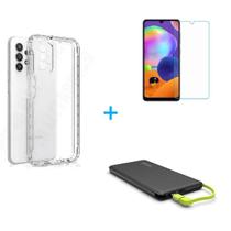 Kit Carregador Portátil Samsung Galaxy A32 4G + Capa + Película De Vidro 3D