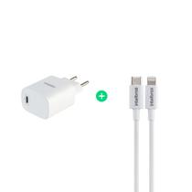 Kit Carregador Power com Cabo USB-C Lightning 1,2m em PVC