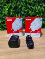 Kit carregador turbo 1 type-c e 1 usb 30w tomate tt-3023c
