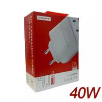KIT CARREGADOR TURBO 2 TYPE-C 1 USB 40W TOMATE TT-4031C - Carregador Rápido e Eficiente