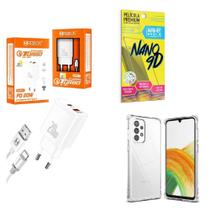 Kit Carregador Turbo 20W + Capinha Samsung A33 + Película 9D