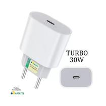 Kit Carregador Turbo 30W Fonte USB-C + Cabo Tipo-C Compatível Todos Android - AGold