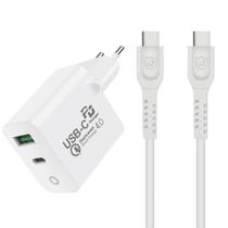 Kit Carregador Turbo Delivery 4.0 - Fonte USB C / Type c / Tipo C + Cabo Tipo C / Type C - Gshield