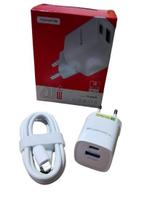 Kit carregador turbo lightning 20w com entradas type-c e usb - tomate tt-2022l