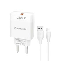 Kit carregador turbo tipo-c 30w 6.0a e cabo usb