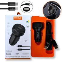 Kit Carregador Veicular 60w Turbo + Cabo para Celular USB-C Kit Carregador Veicular 60w Turbo + Cabo para Celular USB-C