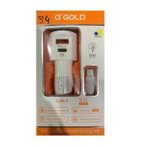 Kit carregador veicular 9.1A PD + QC - A Gold