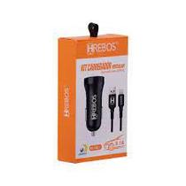 Kit Carregador Veicular c/ 2 Entradas USB e Cabo IOS / Lightning HREBOS - HS-182I