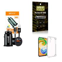 Kit Carregador Veicular + Capinha Samsung A14 + Película 3D