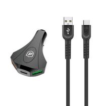 Kit Carregador Veicular Tank e Cabo Dual Shock Tipo C - Gshield Kit Carregador Veicular Tank e Cabo Dual Shock Tipo C - Gshield