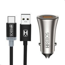 Kit Carregador Veicular Usb Turbo 18w C/ Cabo Tipo C 3.0a Kit Carregador Veicular Usb Turbo 18w C/ Cabo Tipo C 3.0a