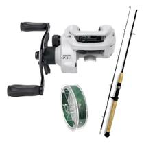 Kit Carretilha 10000 Vara 20-30 Libras 1,80mt Cabo Cortiça